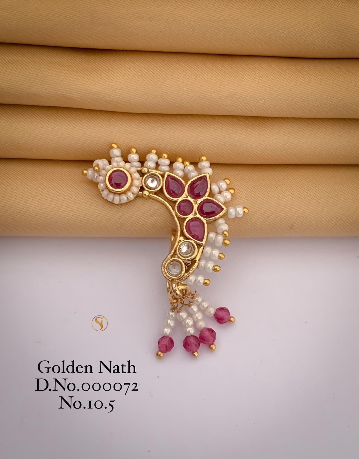 2 DN Marathi Look Golden Nath Wholesale Price In Surat
